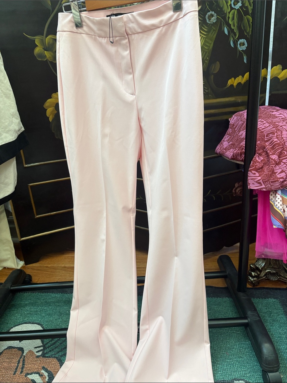 Zara Light Pink Boot-Cut Dress Pants